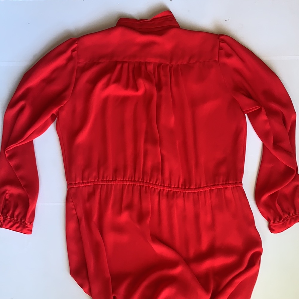 Ms. Chaus Vintage Red Sheer Dress Size 14 - Picture 7 of 10